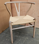 Soaped Oak Wood Wishbone Style Dining Chair