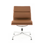 Midcentury Style Leather Swivel Chair Full Leather No armrests