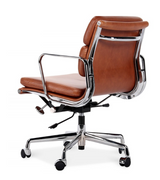 Low Back Padded Leather Midcentury Style Office chair
