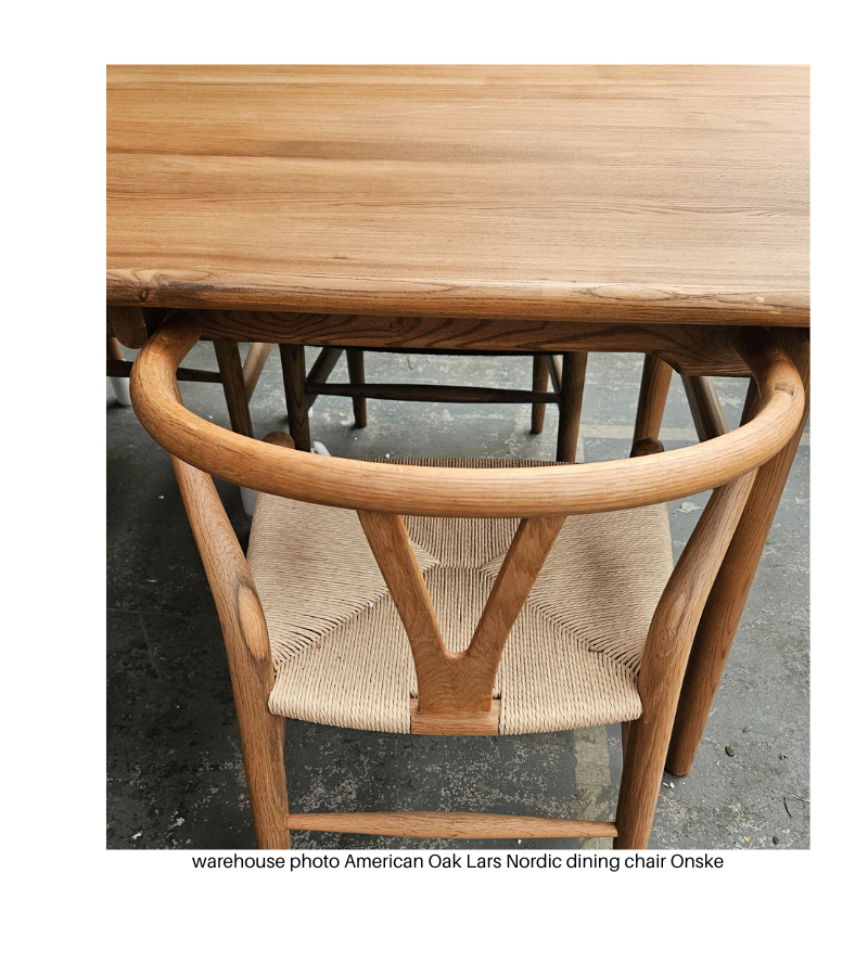 Lars American Oak Nordic Style Cord Seat Dining Chair – Onske