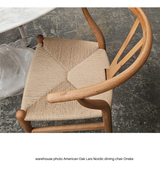 Lars American Oak Nordic Style Cord Seat Dining Chair