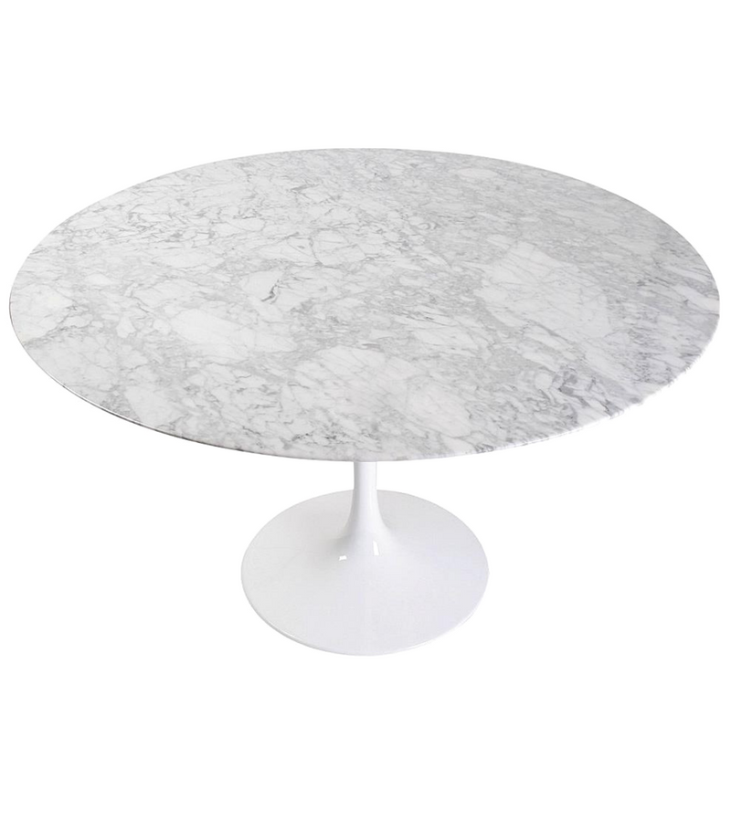 110cm Round Carrara Solid Marble Dining Table – Onske