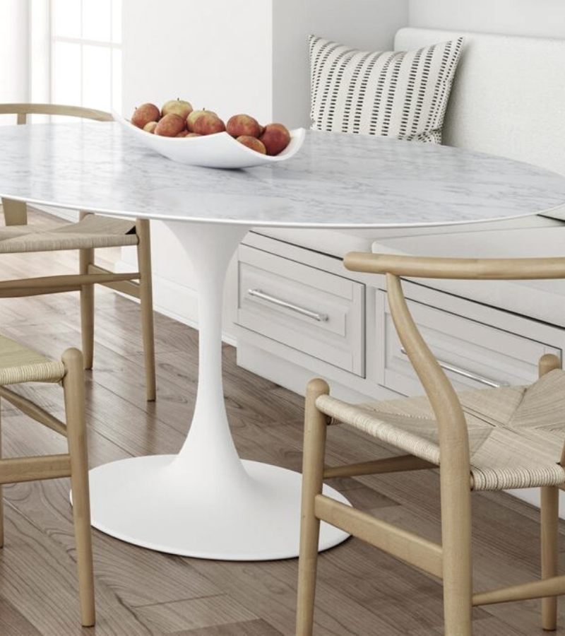 150cm Oval Tulip Marble Dining Table Onske