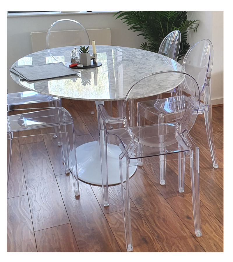 Carrara Marble Tulip Dining Table in Choice of Diameter - Onske
