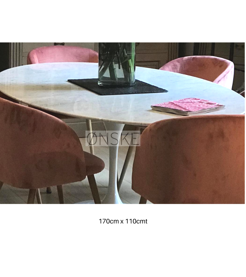 Oval Marble Tulip Table Choice of Size - Onske