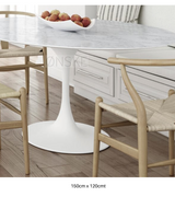 Oval Marble Tulip Table Choice of Size - Onske