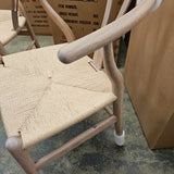 Soaped Limed Oak Wood Wishbone Style Dining Chair