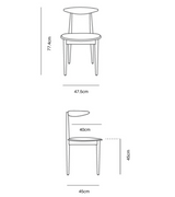 Aska Midcentury Modern Style Dining Chair in solid wood - Onske
