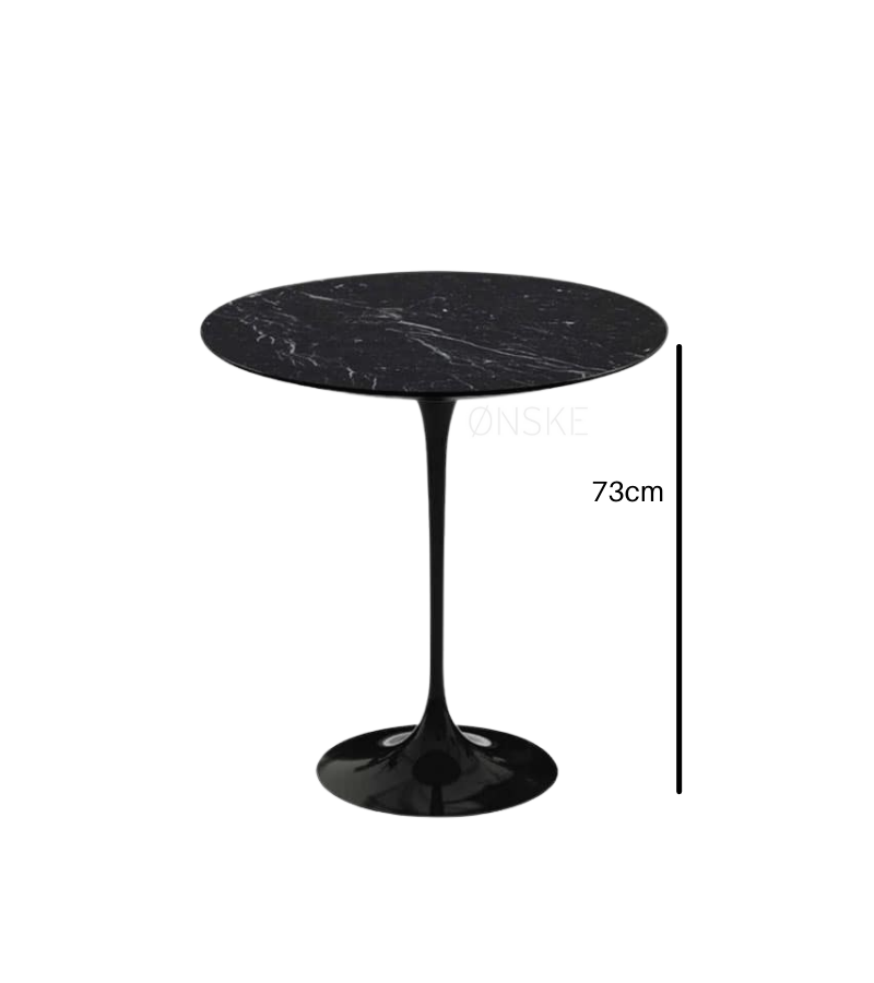 Black Marble Dining Table for Two. 70cm round. Onske