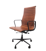 Black Frame Ribbed High Back EA 119 Style Office Chair - Onske