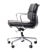 Low Back Padded Leather Midcentury Style Office chair