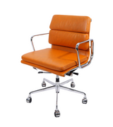 Low Back Padded Leather Midcentury Style Office chair