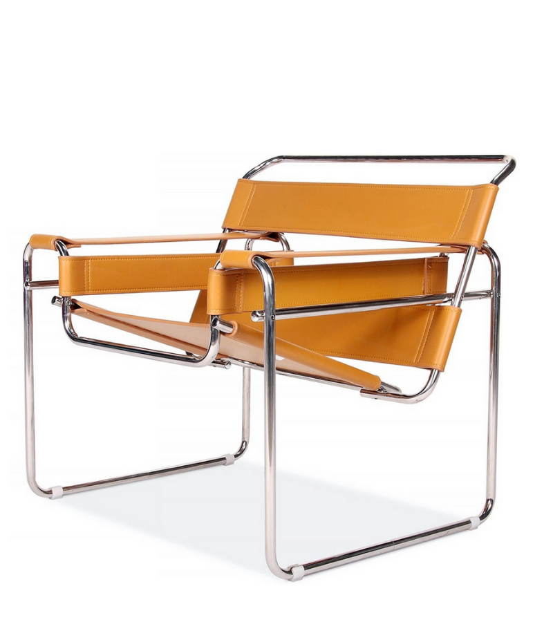 Wassily Chair in Premium Leather Marcel Breuer Style - Onske