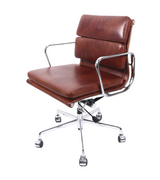 Low Back Padded Leather Midcentury Style Office chair