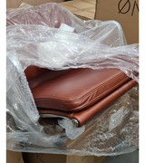 Waxed Leather Rich Brown Tan Swivel Office Chair
