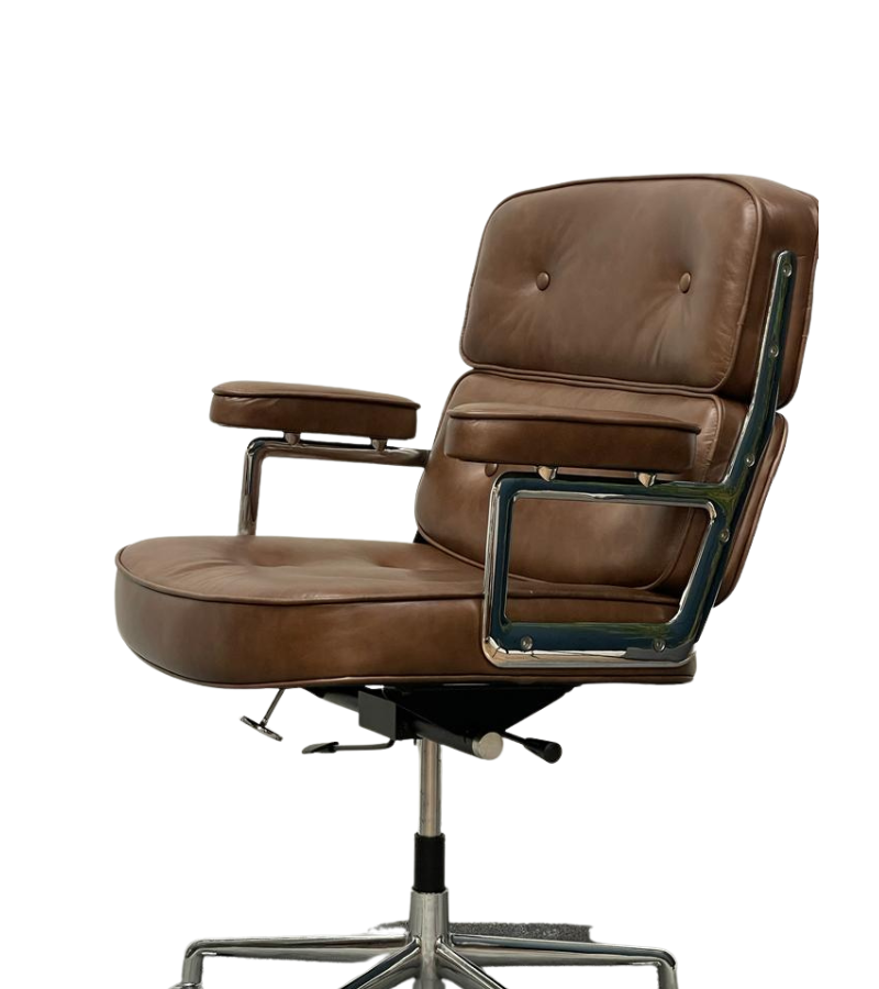 Time Life Lobby Office Chair in Cognac Burgundy Leather