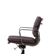 Dark Espresso Brown Leather Swivel Office Chair