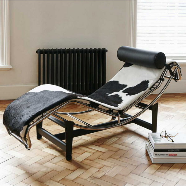 Chaise Longue in black and white pony hide Onske