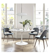 100cm Round Solid Marble Tulip Dining Table