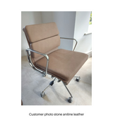 Low Back Padded Leather Midcentury Style Office chair