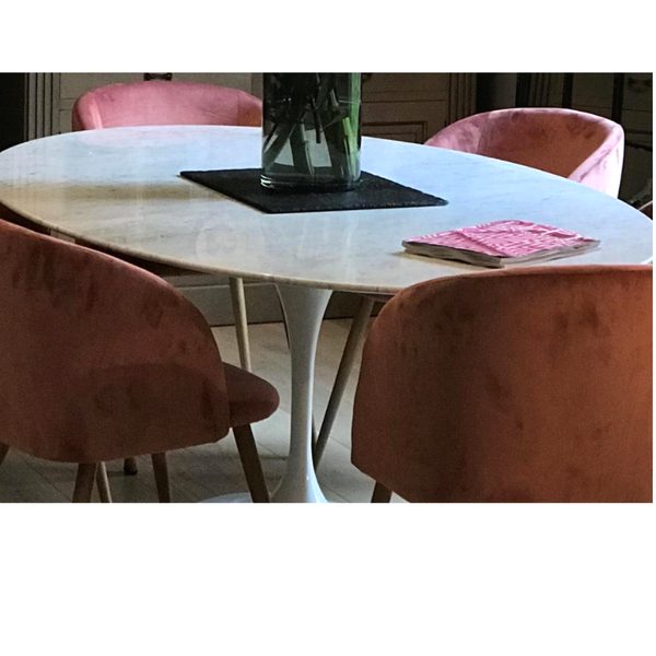 Oval Carrara Marble Dining Table 170cm Onske