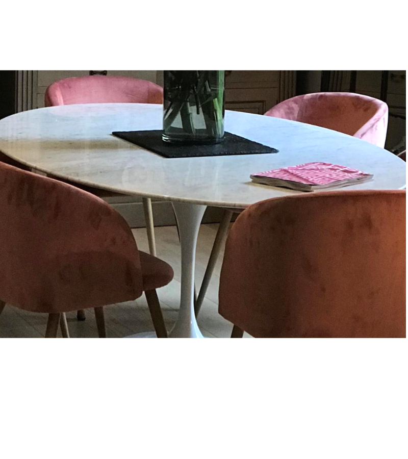 Oval Tulip Carrara Marble Dining Table 170cm - Onske