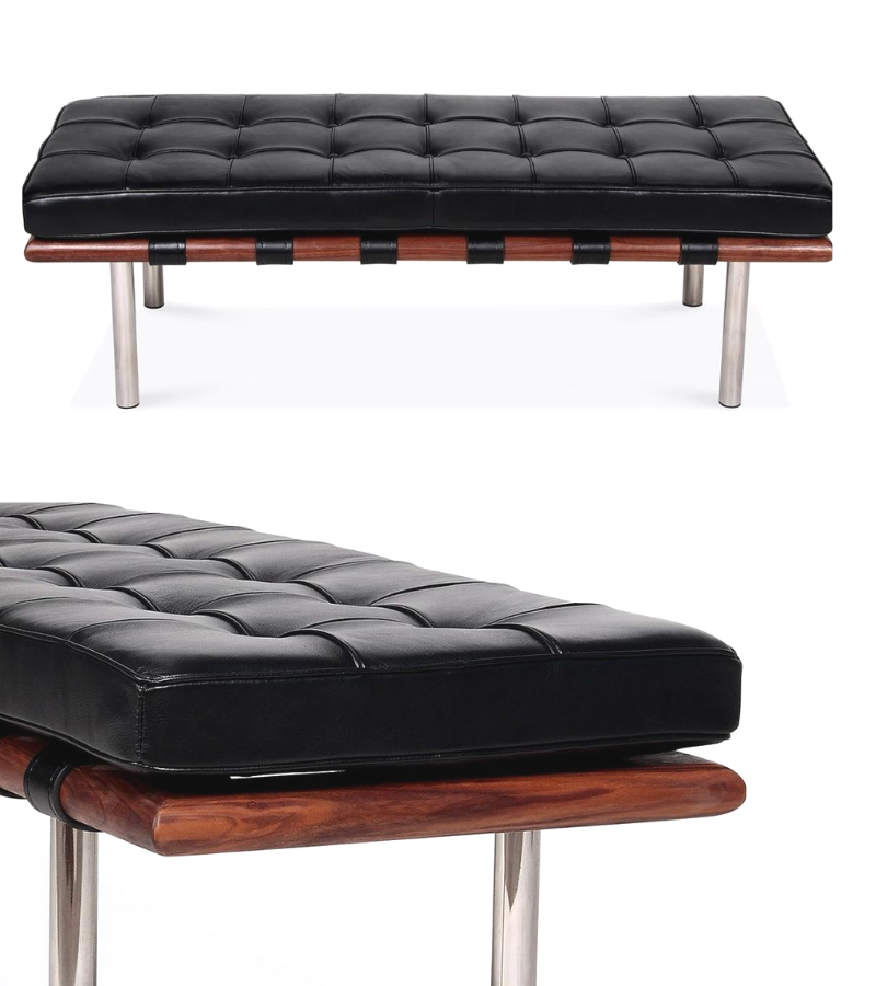 Barcelona Two Seat Bench in Premium Leather - Onske