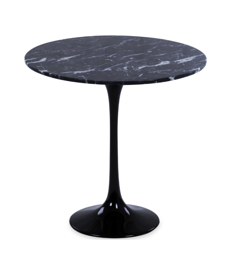 Black Marble Tulip Side Table 50cm Onske