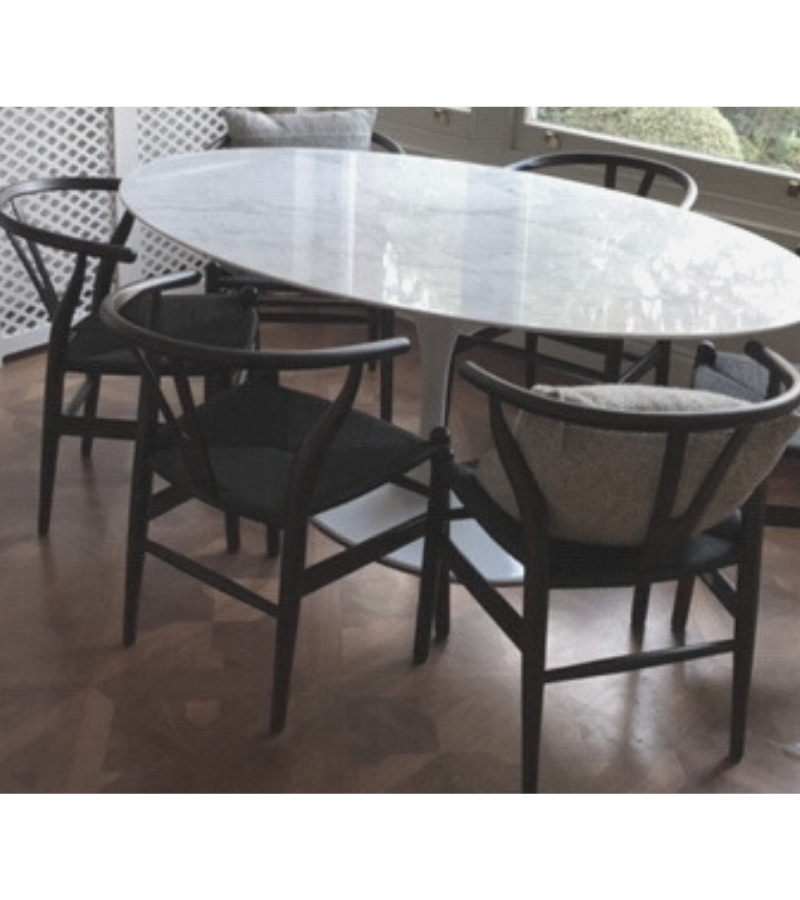 Oval Tulip Carrara Marble Dining Table 170cm - Onske