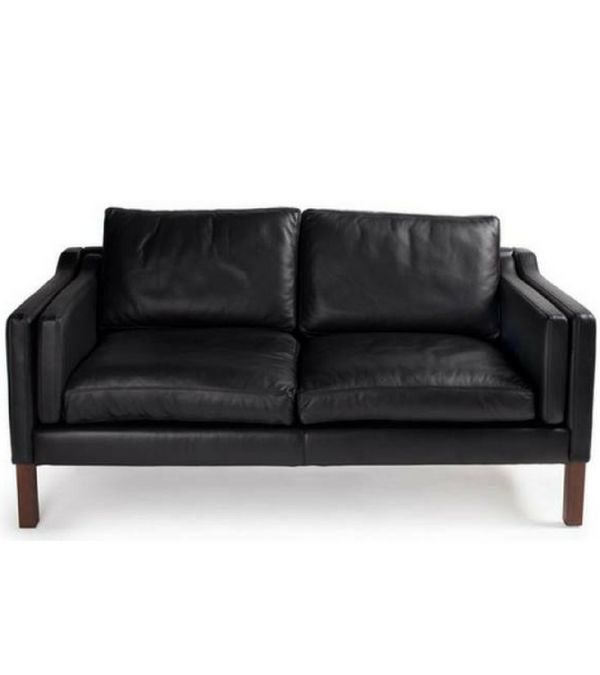 Two Seat Sofa in Italian Leather Borge Mogensen 2212 style - Onske