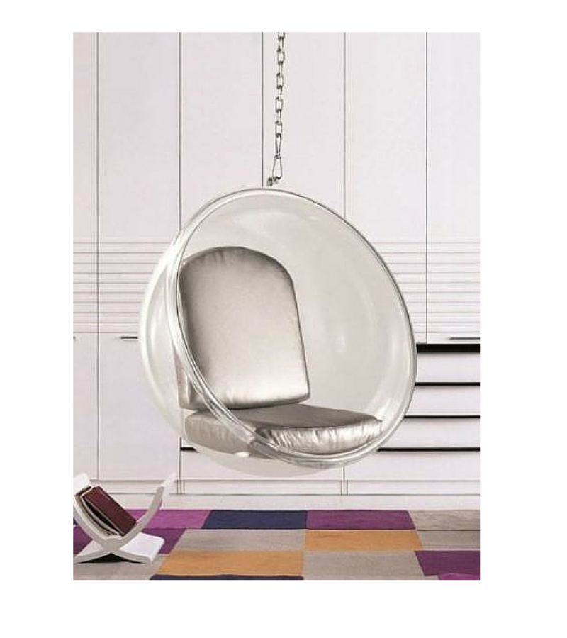 Retro Bubble Style Chair in Premium Perspex with Chain - Onske