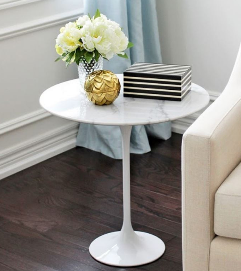 Carrara Marble Tulip Side Table Onske