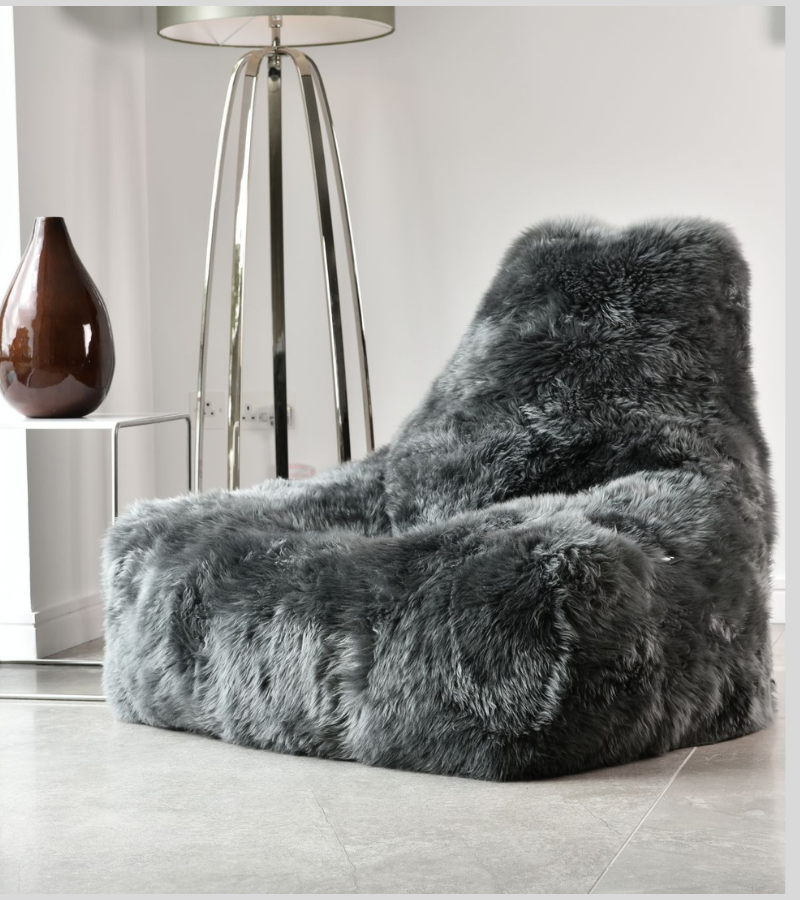 Pure 100% Sheepskin Luxury Beanbag Chair in choice of furs