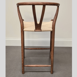 Wish Y Style Counter Stool Wood in Walnut finish with a Natural Cord Seat 65cm