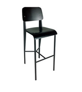 Jean Prouvre Style Black Bar Stool 74cm seat height