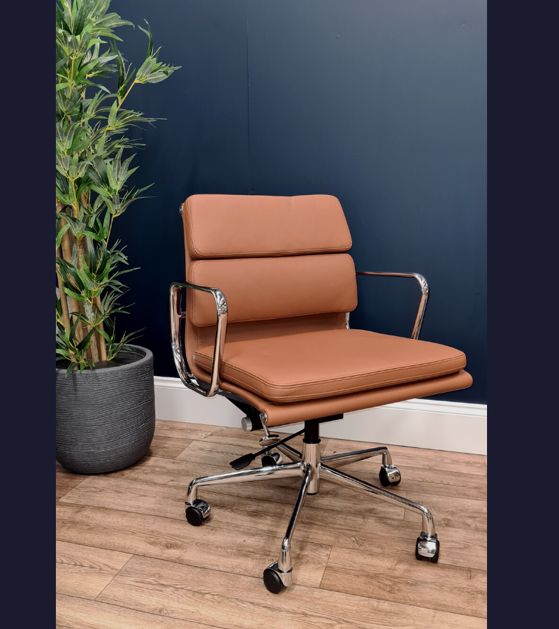 Tan Leather 217 Eames Style Executive Office Chair