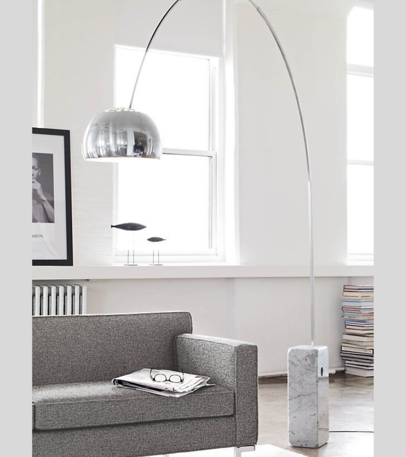 Arc Floor Light White Marble Base Onske