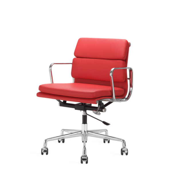 Red Leather 217 Style Soft Pad Mid-Century Executive Office Chair