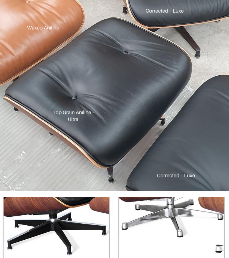 670 Style Lounge Chair and Ottoman Aniline Leather - Onske