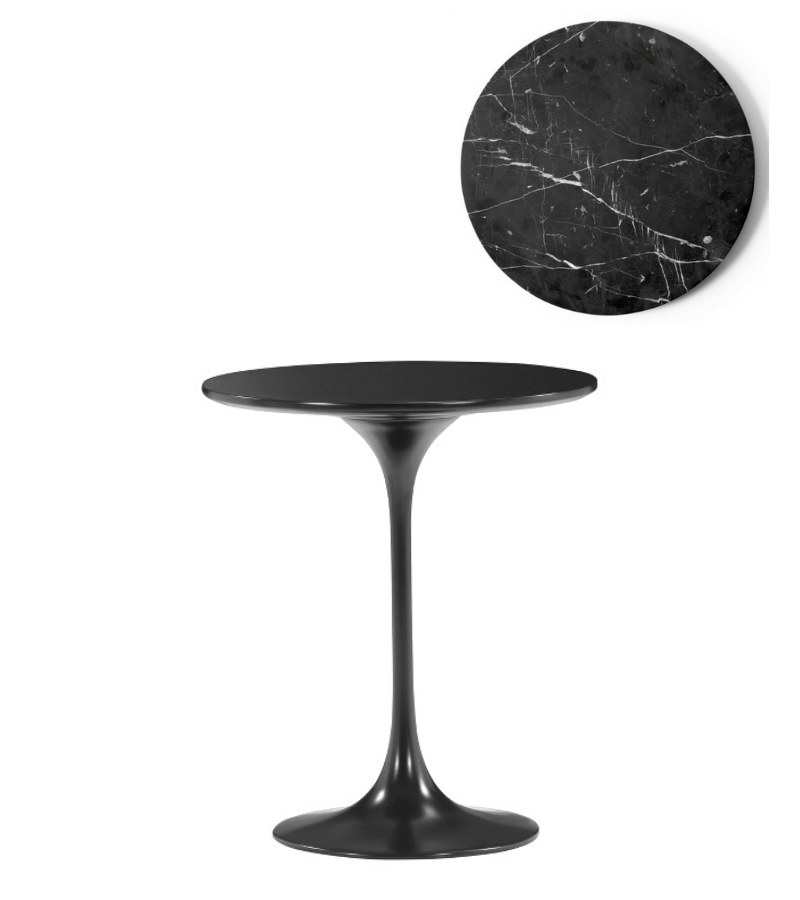 Nero Marquina Marble Bistro Table For Two Choice of Size - Onske