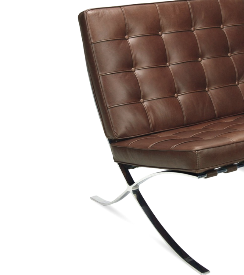 Two Seat Barcelona Sofa in Italian Leather - Onske
