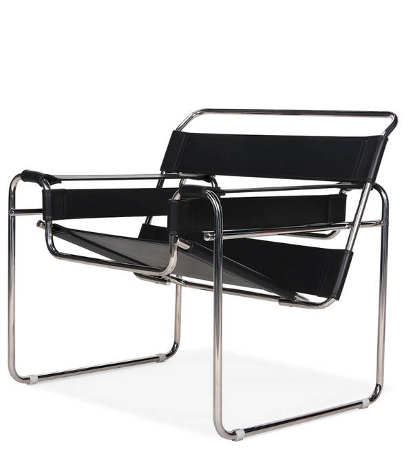 Wassily Chair in Premium Leather Marcel Breuer Style - Onske