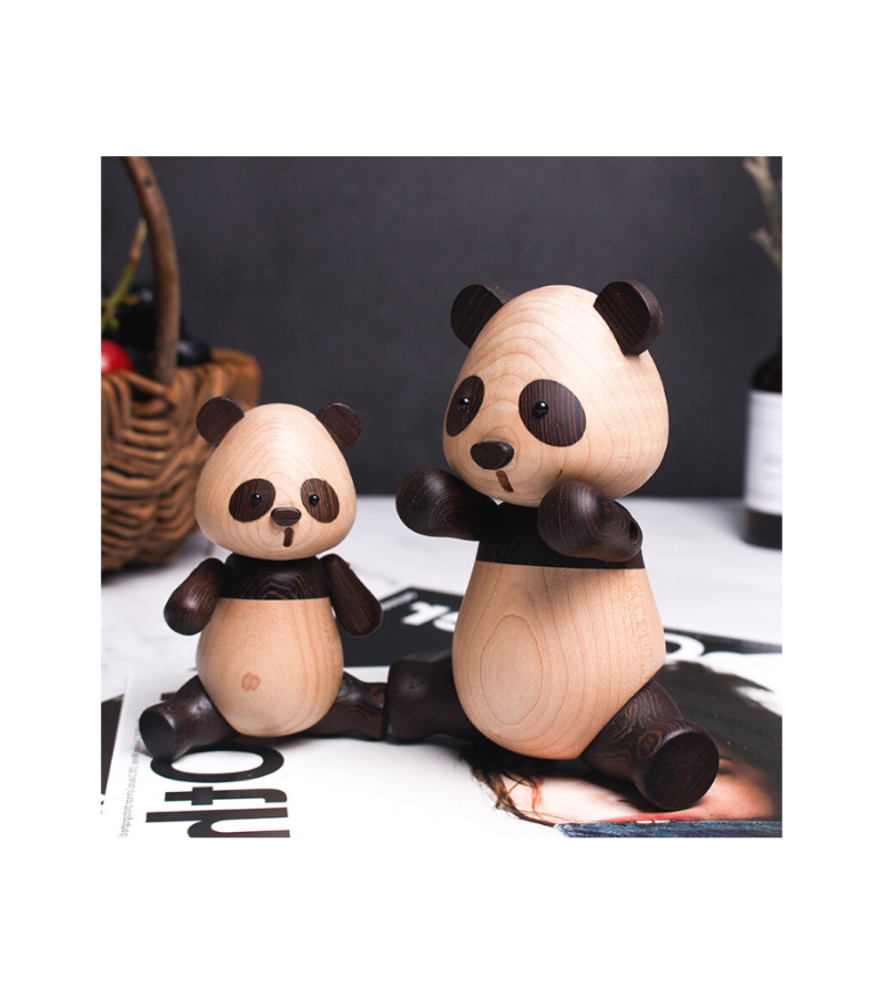 Panda Bear Wood Figurine