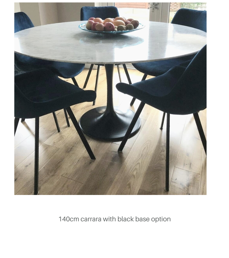 Carrara Marble Tulip Dining Table in Choice of Diameter