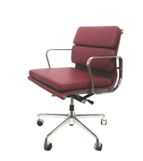 Low Back Padded Leather Midcentury Style Office chair