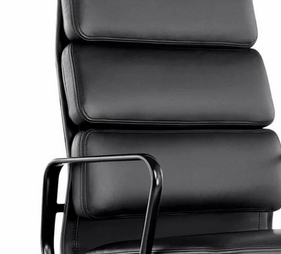 Black Frame Soft Pad Eames 219 Style High Back Leather Office