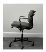 Black Frame with Black Leather Soft Pad 217 Style Leather Office Chair