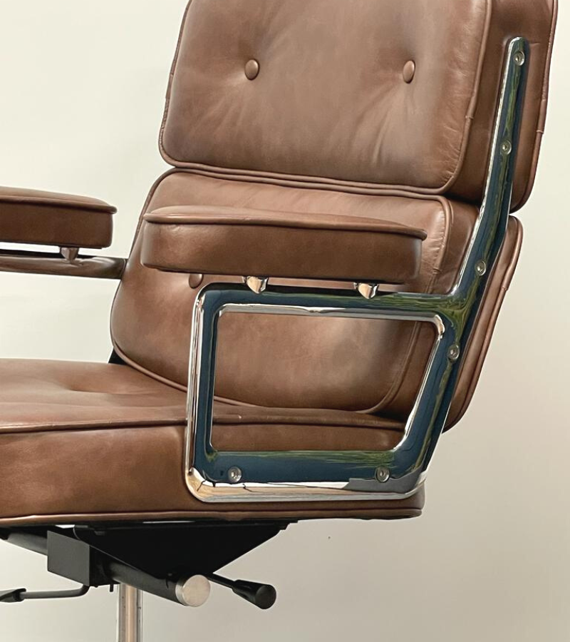 Time Life Lobby Office Chair in Cognac Burgundy Leather