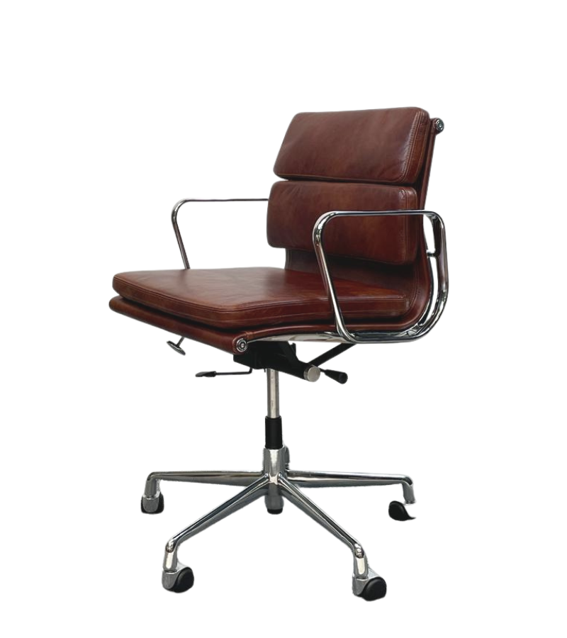 Cognac Waxed Leather Executive Office Chair