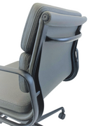 Black Frame Leather Mid-Century Style Office Chair